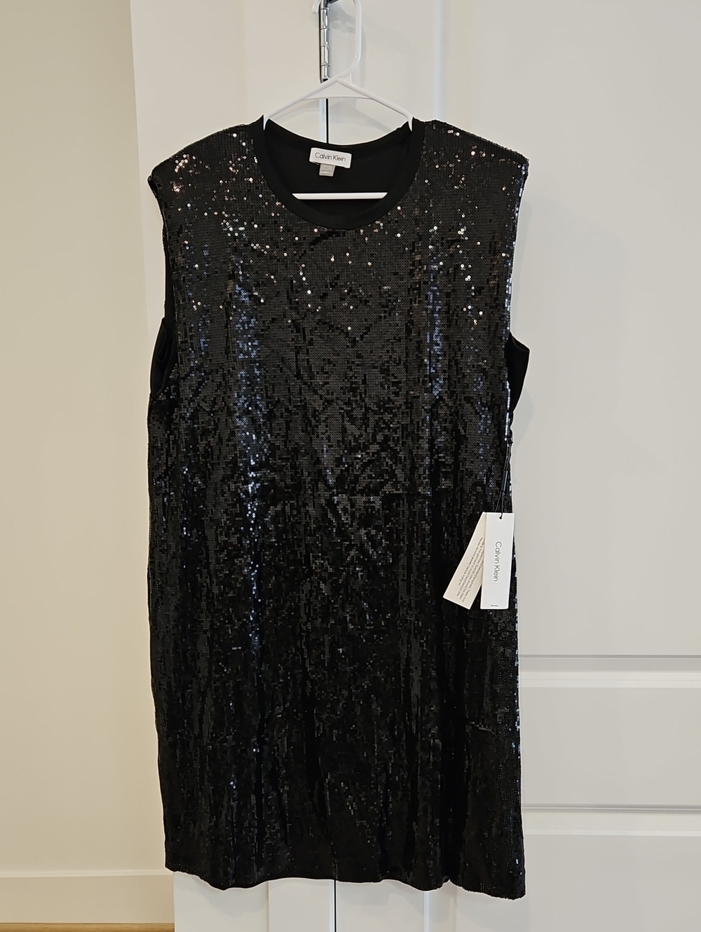 Calvin Klein Black Sequin Shift Dress